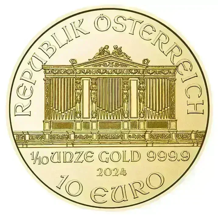 Zlatá investičná minca Wiener Philharmoniker 1/10 Ounce Gold