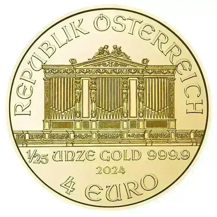 20 ks Wiener Philharmoniker 1/25 Ounce Gold