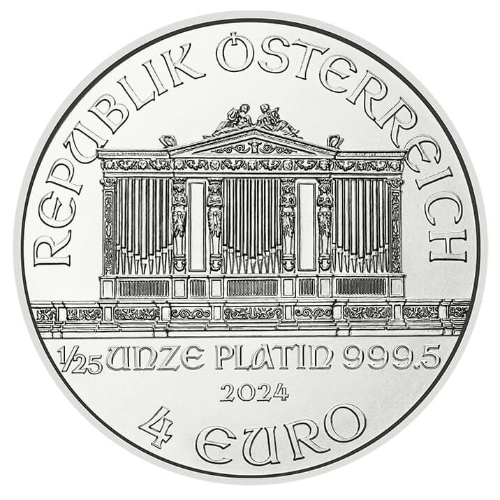 Platinová investičná minca Wiener Philharmoniker 1/25 oz